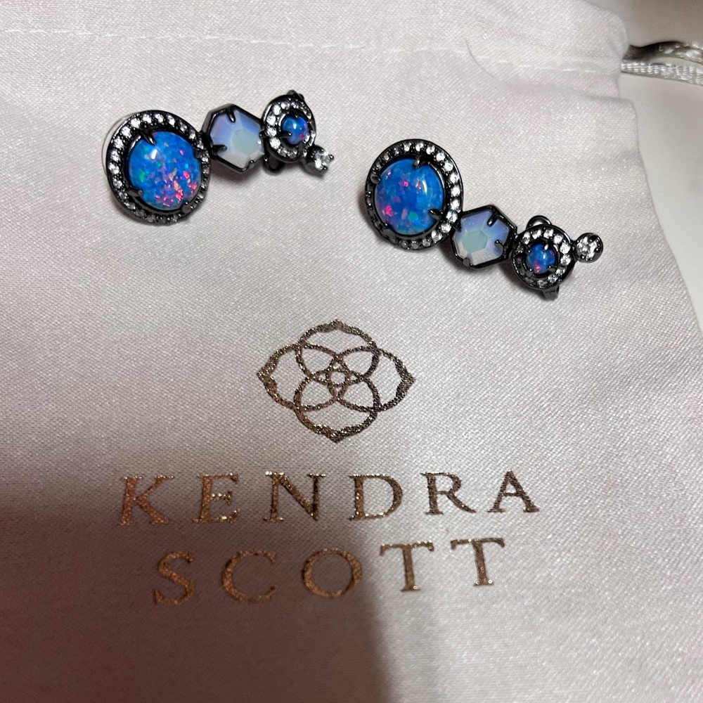 Kendra Scott Blue Ear Climber Earrings